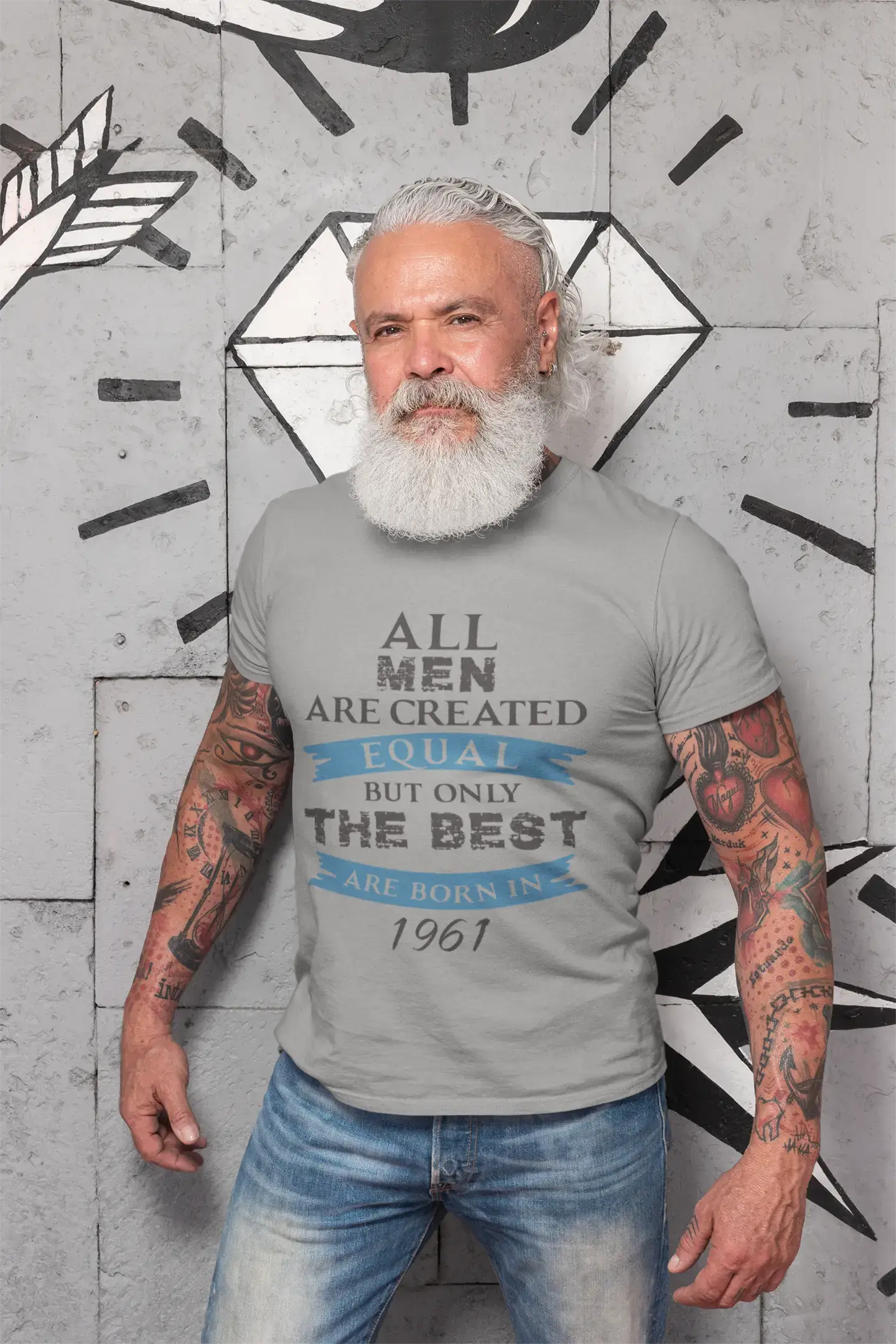 1961, Only the Best are Born in 1961 Men's T-shirt Grey Birthday Gift 00512