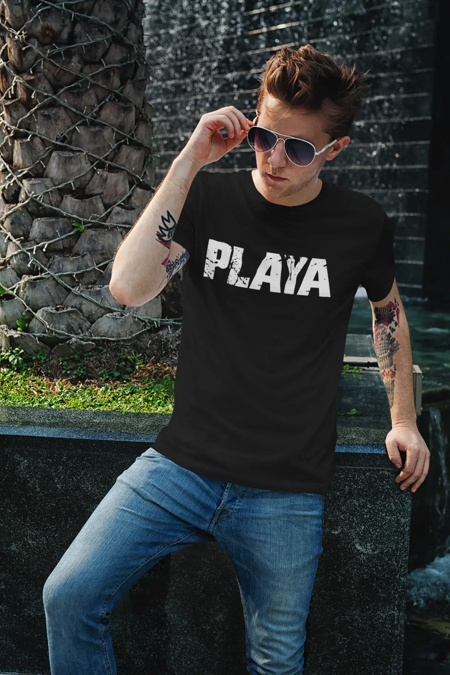 playa Men's Retro T shirt Black Birthday Gift 00553