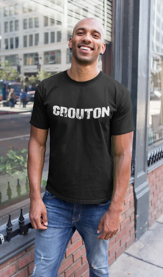 crouton Men's Vintage T shirt Black Birthday Gift 00555