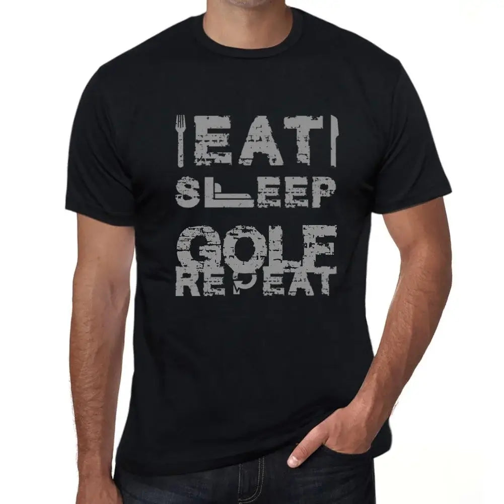 Men's Graphic T-Shirt Eat Sleep Gole Repeat Eco-Friendly Limited Edition Short Sleeve Tee-Shirt Vintage Birthday Gift Novelty