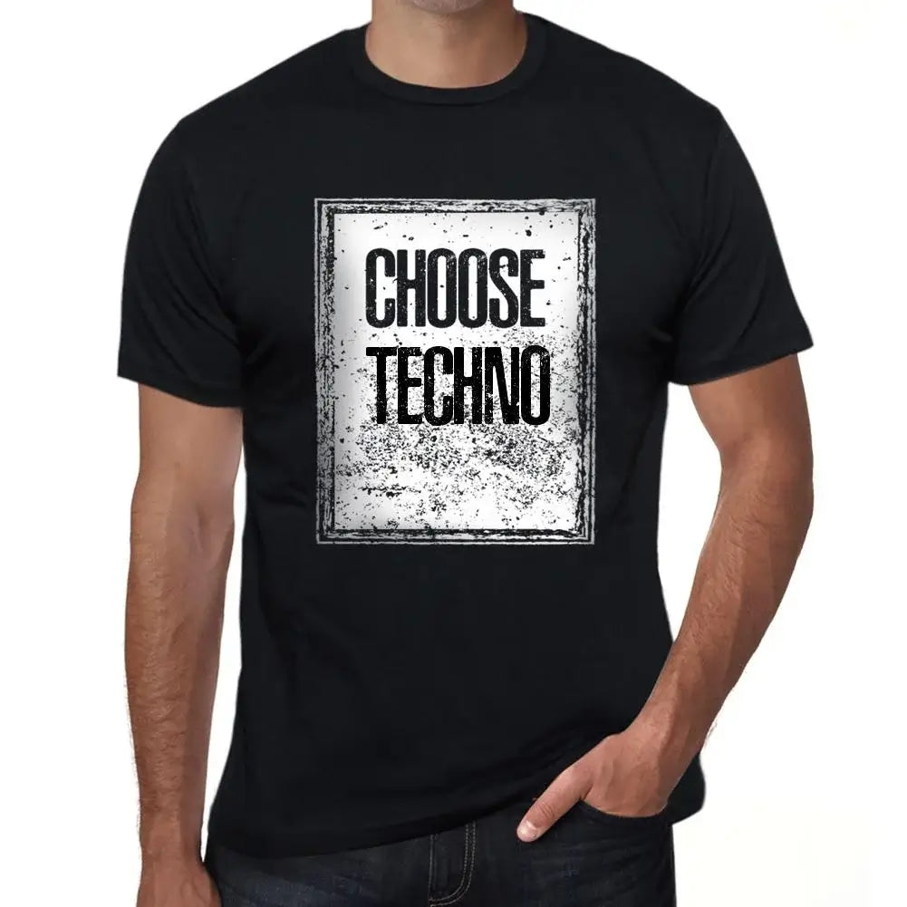 Men's Graphic T-Shirt Choose Techno Eco-Friendly Limited Edition Short Sleeve Tee-Shirt Vintage Birthday Gift Novelty