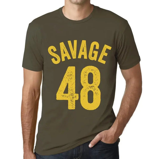 Men's Graphic T-Shirt Savage 48 48th Birthday Anniversary 48 Year Old Gift 1976 Vintage Eco-Friendly Short Sleeve Novelty Tee