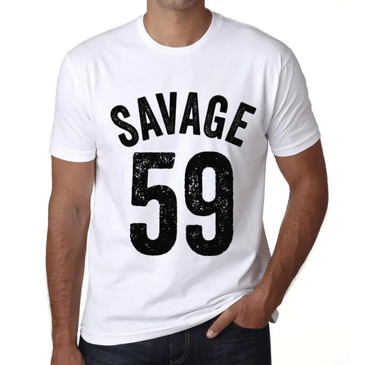 Men's Graphic T-Shirt Savage 59 59th Birthday Anniversary 59 Year Old Gift 1965 Vintage Eco-Friendly Short Sleeve Novelty Tee