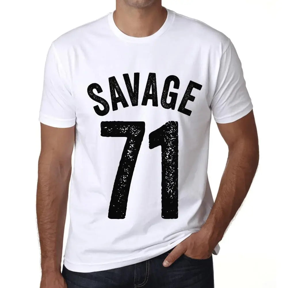 Men's Graphic T-Shirt Savage 71 71st Birthday Anniversary 71 Year Old Gift 1953 Vintage Eco-Friendly Short Sleeve Novelty Tee