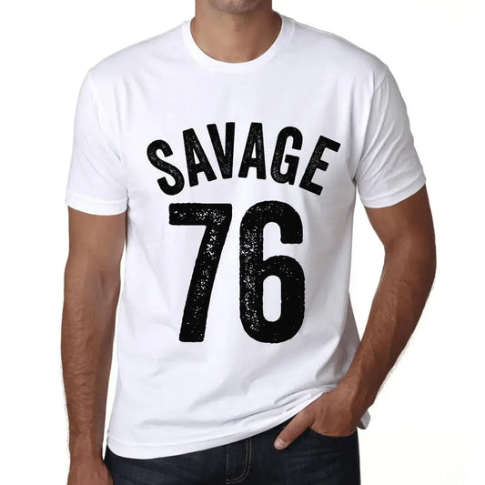 Men's Graphic T-Shirt Savage 76 76th Birthday Anniversary 76 Year Old Gift 1948 Vintage Eco-Friendly Short Sleeve Novelty Tee