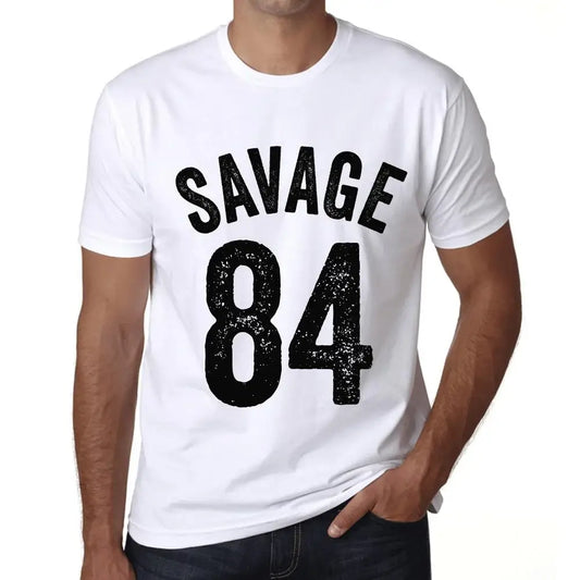 Men's Graphic T-Shirt Savage 84 84th Birthday Anniversary 84 Year Old Gift 1940 Vintage Eco-Friendly Short Sleeve Novelty Tee