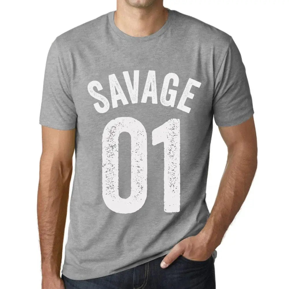 Men's Graphic T-Shirt Savage 01 1st Birthday Anniversary 1 Year Old Gift 2023 Vintage Eco-Friendly Short Sleeve Novelty Tee