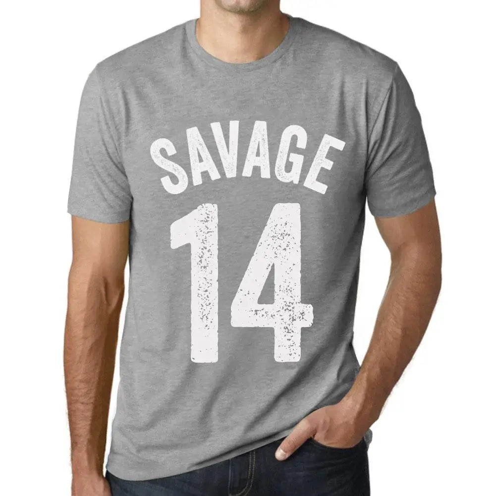 Men's Graphic T-Shirt Savage 14 14th Birthday Anniversary 14 Year Old Gift 2010 Vintage Eco-Friendly Short Sleeve Novelty Tee