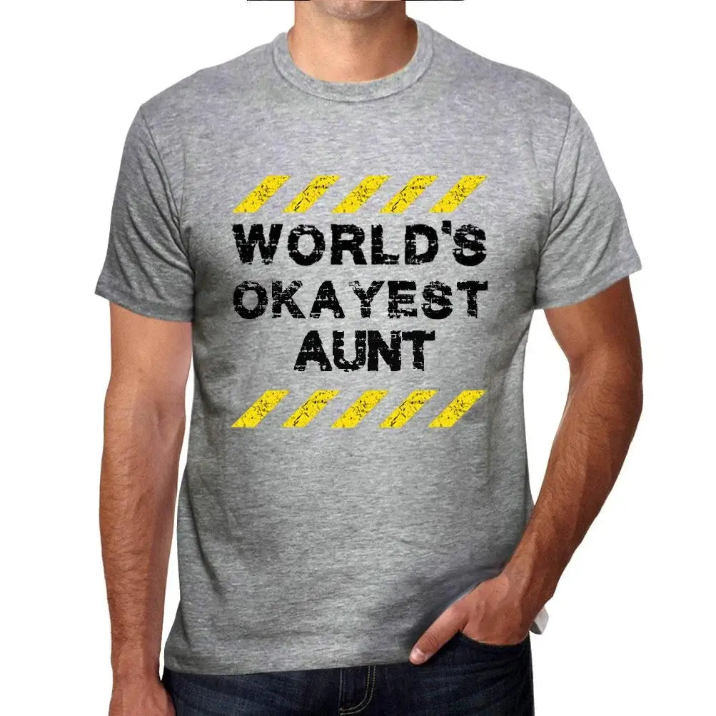 Men's Graphic T-Shirt Worlds Okayest Aunt Eco-Friendly Limited Edition Short Sleeve Tee-Shirt Vintage Birthday Gift Novelty