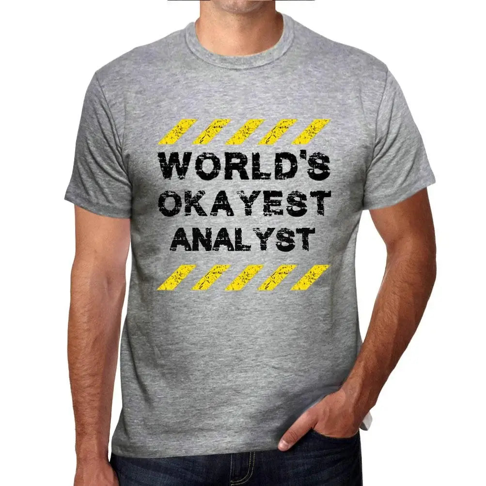 Men's Graphic T-Shirt Worlds Okayest Analyst Eco-Friendly Limited Edition Short Sleeve Tee-Shirt Vintage Birthday Gift Novelty