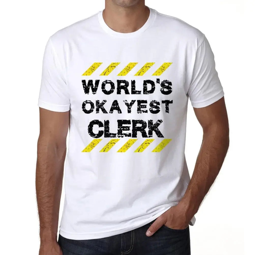 Men's Graphic T-Shirt Worlds Okayest Clerk Eco-Friendly Limited Edition Short Sleeve Tee-Shirt Vintage Birthday Gift Novelty