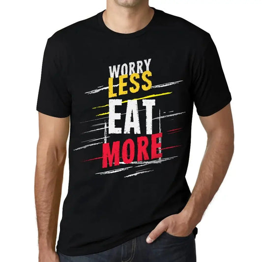 Men's Graphic T-Shirt Worry Less Eat More Eco-Friendly Limited Edition Short Sleeve Tee-Shirt Vintage Birthday Gift Novelty