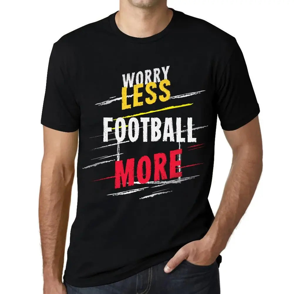 Men's Graphic T-Shirt Worry Less Football More Eco-Friendly Limited Edition Short Sleeve Tee-Shirt Vintage Birthday Gift Novelty