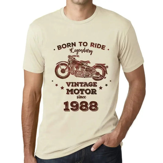 Men's Graphic T-Shirt Born to Ride Legendary Motor Since 1988 36th Birthday Anniversary 36 Year Old Gift 1988 Vintage Eco-Friendly Short Sleeve Novelty Tee