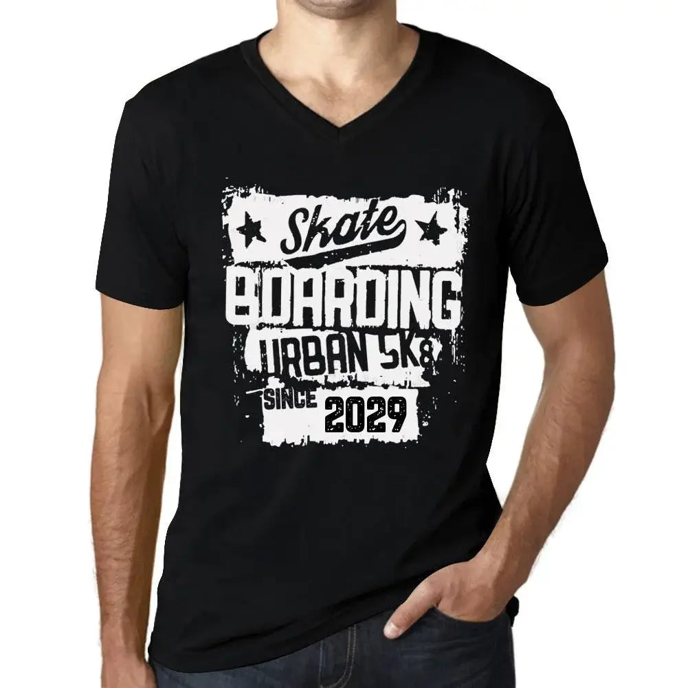 Men's Graphic T-Shirt V Neck Urban Skateboard Since 2029