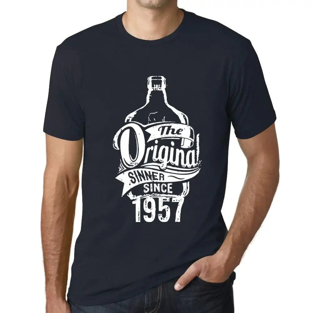 Men's Graphic T-Shirt The Original Sinner Since 1957 67th Birthday Anniversary 67 Year Old Gift 1957 Vintage Eco-Friendly Short Sleeve Novelty Tee