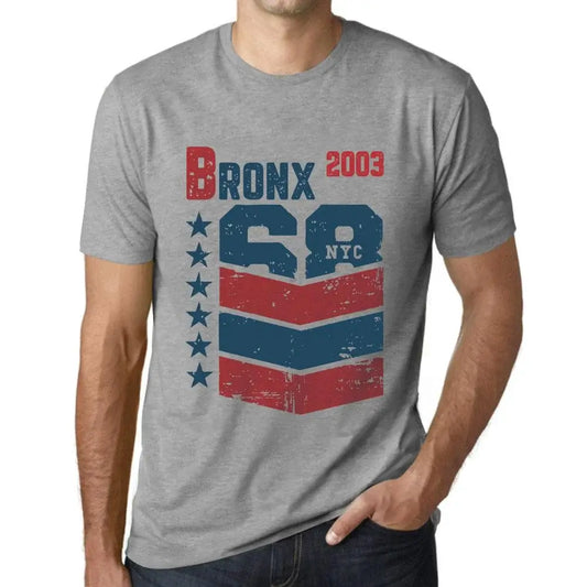 Men's Graphic T-Shirt Bronx 2003 21st Birthday Anniversary 21 Year Old Gift 2003 Vintage Eco-Friendly Short Sleeve Novelty Tee