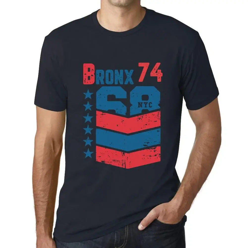 Men's Graphic T-Shirt Bronx 74 74th Birthday Anniversary 74 Year Old Gift 1950 Vintage Eco-Friendly Short Sleeve Novelty Tee