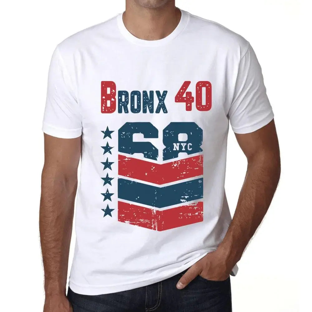 Men's Graphic T-Shirt Bronx 40 40th Birthday Anniversary 40 Year Old Gift 1984 Vintage Eco-Friendly Short Sleeve Novelty Tee