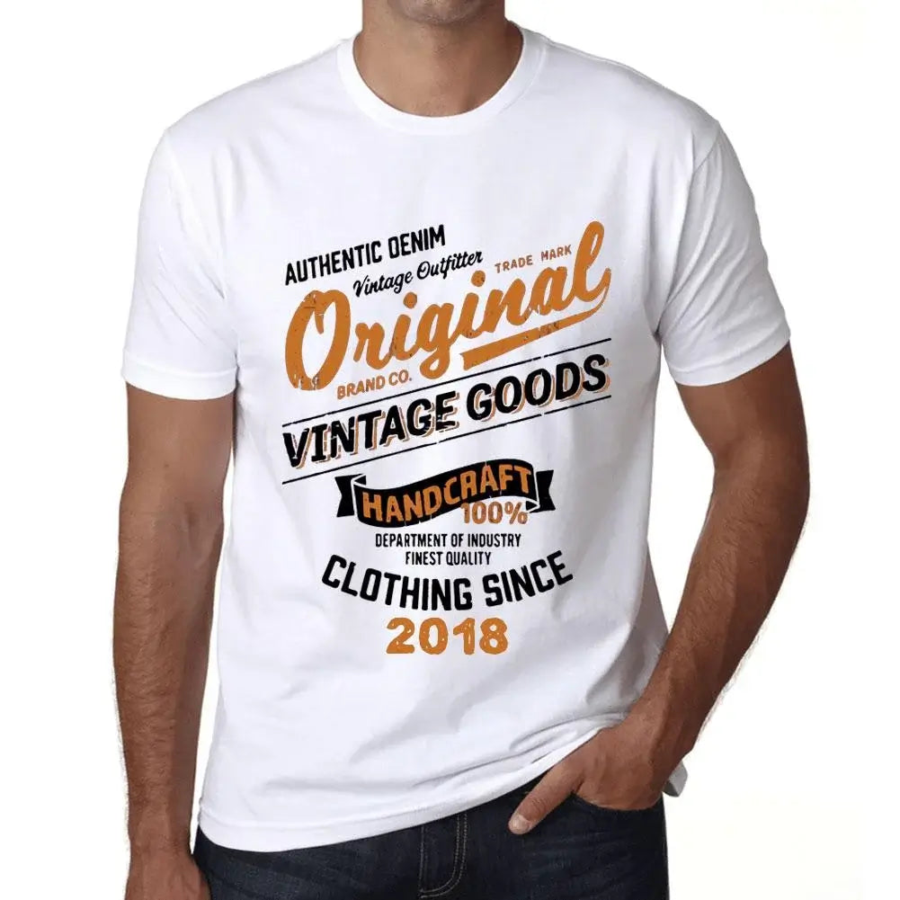 Men's Graphic T-Shirt Original Vintage Clothing Since 2018 6th Birthday Anniversary 6 Year Old Gift 2018 Vintage Eco-Friendly Short Sleeve Novelty Tee