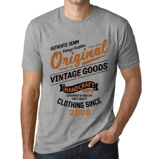 Men's Graphic T-Shirt Original Vintage Clothing Since 2008 16th Birthday Anniversary 16 Year Old Gift 2008 Vintage Eco-Friendly Short Sleeve Novelty Tee