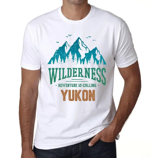 Men's Graphic T-Shirt Wilderness, Adventure Is Calling Yukon Eco-Friendly Limited Edition Short Sleeve Tee-Shirt Vintage Birthday Gift Novelty