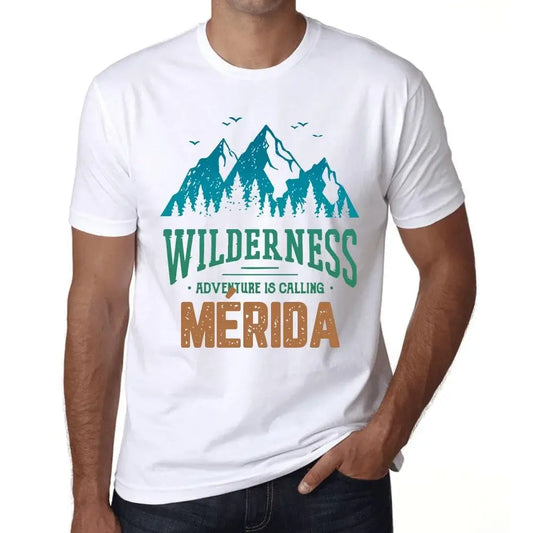 Men's Graphic T-Shirt Wilderness, Adventure Is Calling Mérida Eco-Friendly Limited Edition Short Sleeve Tee-Shirt Vintage Birthday Gift Novelty