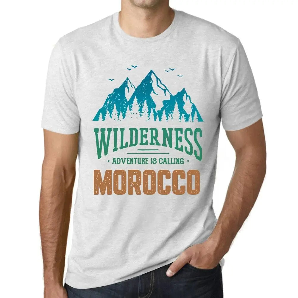 Men's Graphic T-Shirt Wilderness, Adventure Is Calling Morocco Eco-Friendly Limited Edition Short Sleeve Tee-Shirt Vintage Birthday Gift Novelty