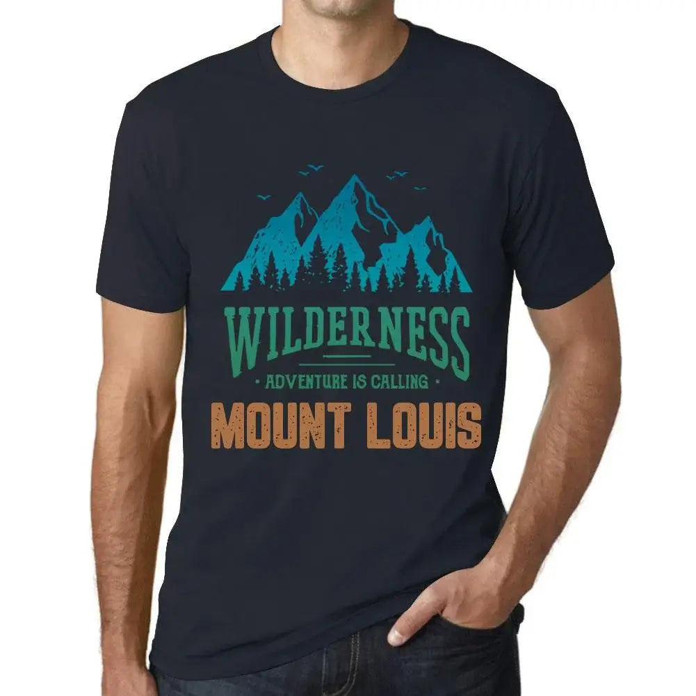 Men's Graphic T-Shirt Wilderness, Adventure Is Calling Mount Louis Eco-Friendly Limited Edition Short Sleeve Tee-Shirt Vintage Birthday Gift Novelty