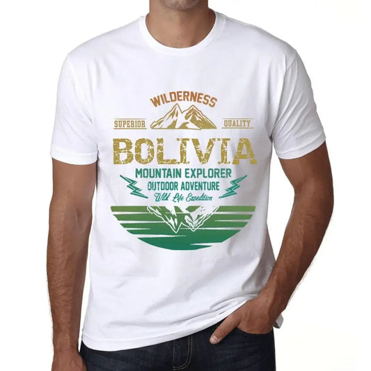 Men's Graphic T-Shirt Outdoor Adventure, Wilderness, Mountain Explorer Bolivia Eco-Friendly Limited Edition Short Sleeve Tee-Shirt Vintage Birthday Gift Novelty
