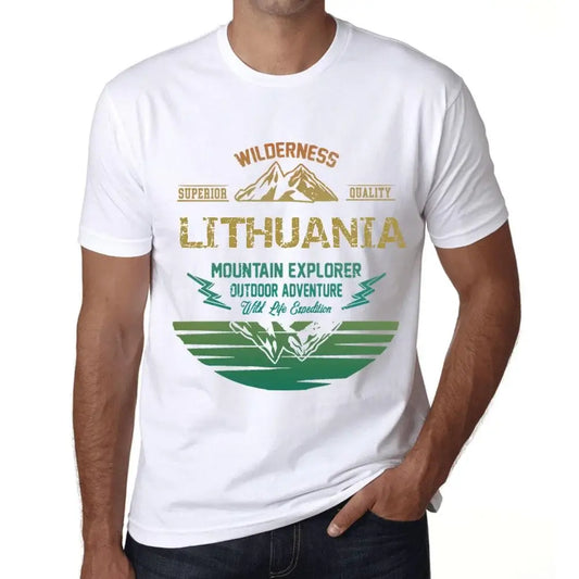 Men's Graphic T-Shirt Outdoor Adventure, Wilderness, Mountain Explorer Lithuania Eco-Friendly Limited Edition Short Sleeve Tee-Shirt Vintage Birthday Gift Novelty