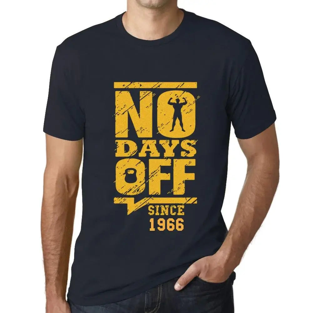 Men's Graphic T-Shirt No Days Off Since 1966 58th Birthday Anniversary 58 Year Old Gift 1966 Vintage Eco-Friendly Short Sleeve Novelty Tee