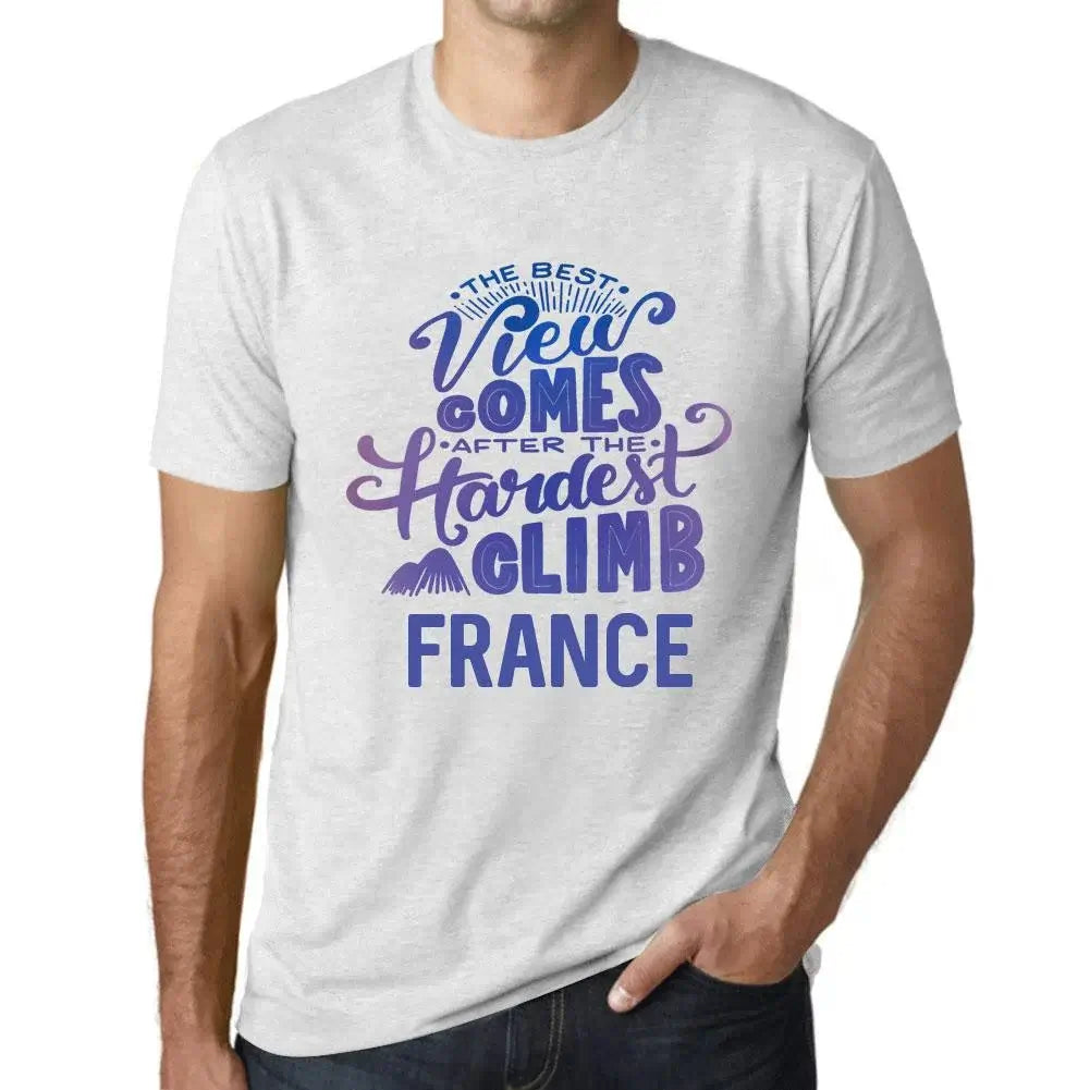 Men's Graphic T-Shirt The Best View Comes After Hardest Mountain Climb France Eco-Friendly Limited Edition Short Sleeve Tee-Shirt Vintage Birthday Gift Novelty