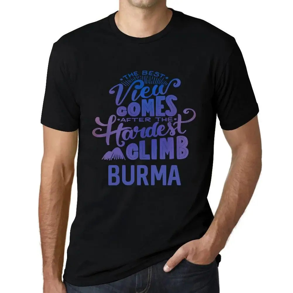 Men's Graphic T-Shirt The Best View Comes After Hardest Mountain Climb Burma Eco-Friendly Limited Edition Short Sleeve Tee-Shirt Vintage Birthday Gift Novelty