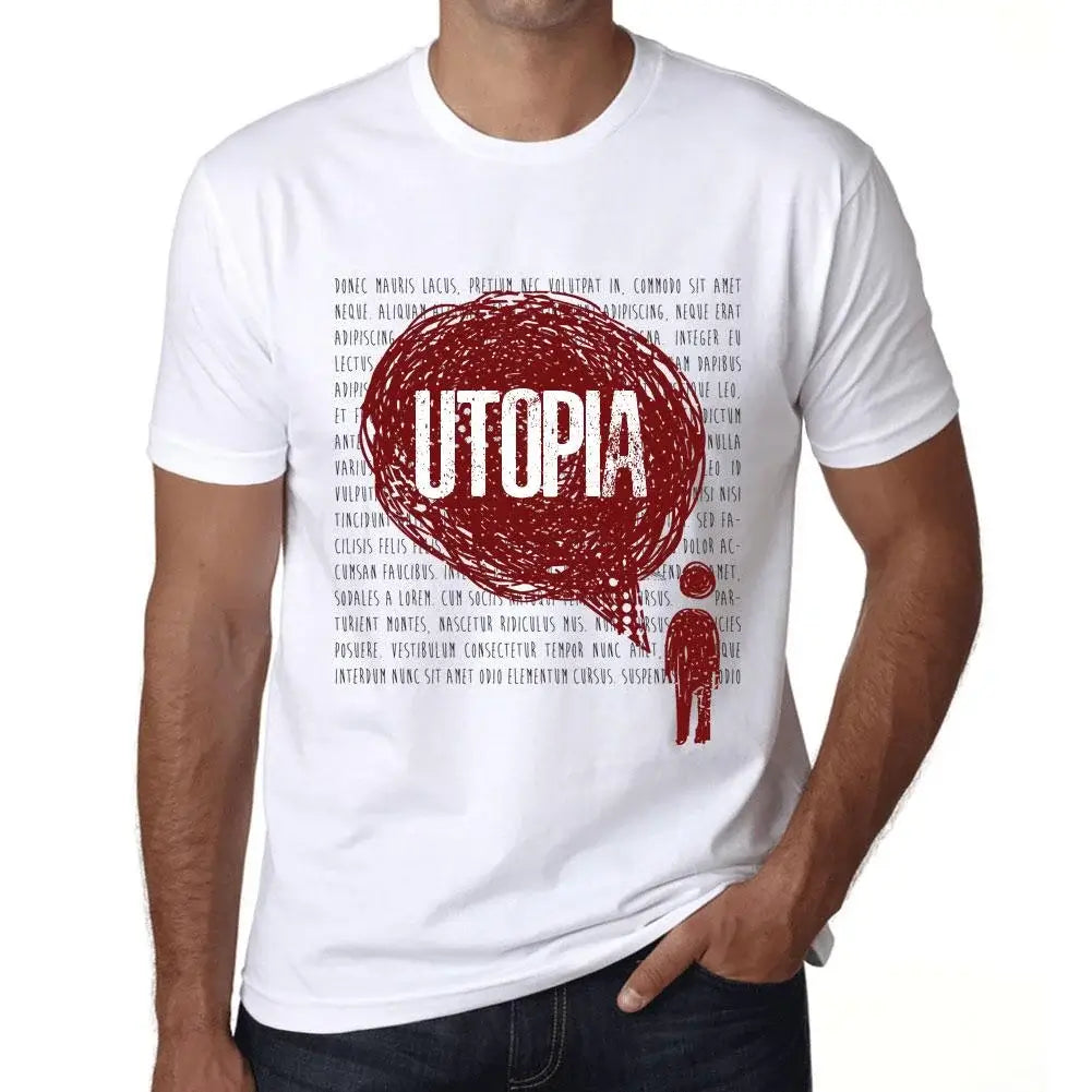 Men's Graphic T-Shirt Thoughts Utopia Eco-Friendly Limited Edition Short Sleeve Tee-Shirt Vintage Birthday Gift Novelty