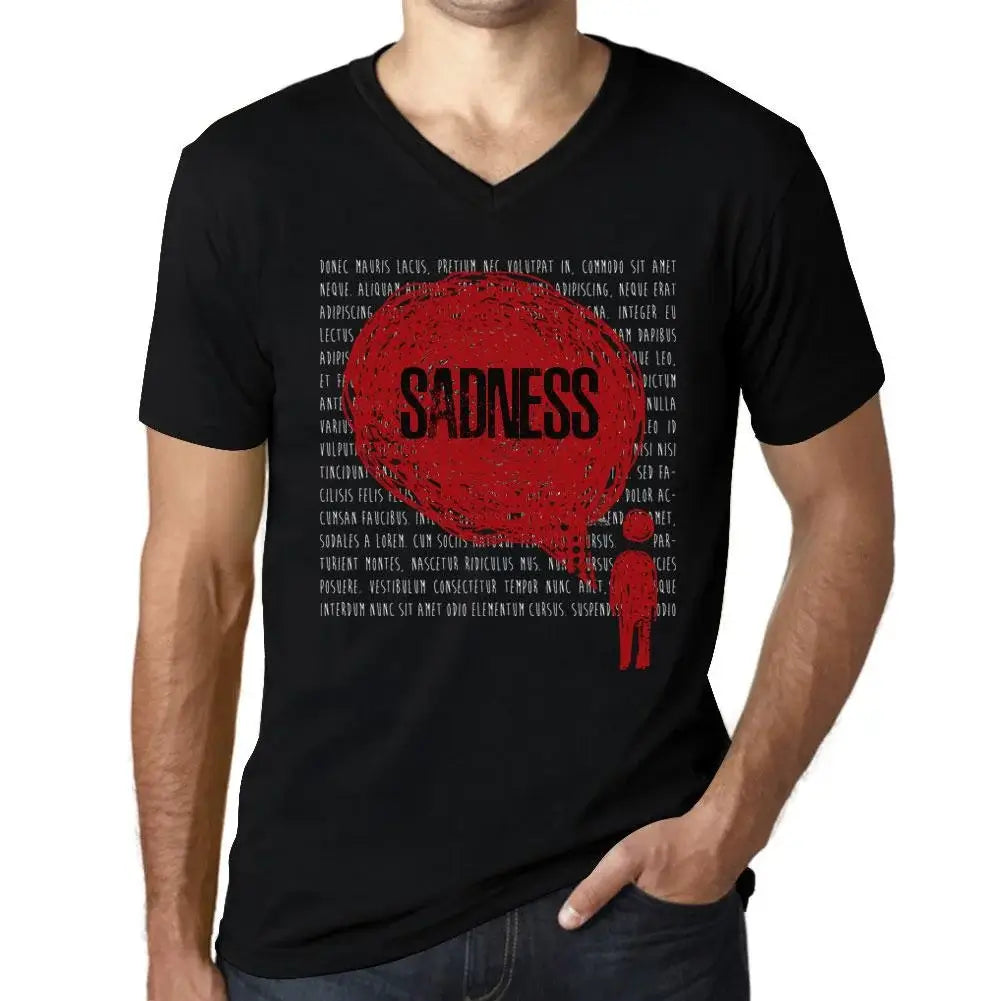 Men's Graphic T-Shirt V Neck Thoughts Sadness Eco-Friendly Limited Edition Short Sleeve Tee-Shirt Vintage Birthday Gift Novelty