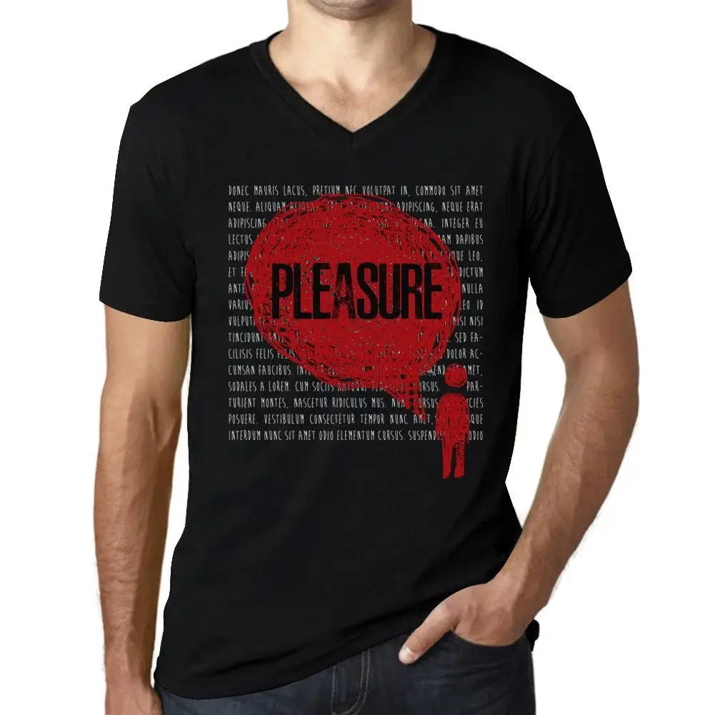 Men's Graphic T-Shirt V Neck Thoughts Pleasure Eco-Friendly Limited Edition Short Sleeve Tee-Shirt Vintage Birthday Gift Novelty