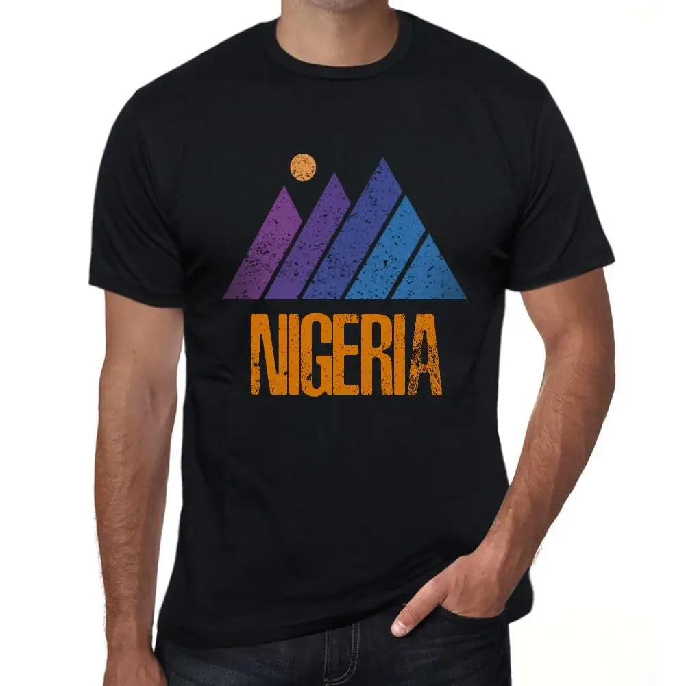 Men's Graphic T-Shirt Mountain Nigeria Eco-Friendly Limited Edition Short Sleeve Tee-Shirt Vintage Birthday Gift Novelty