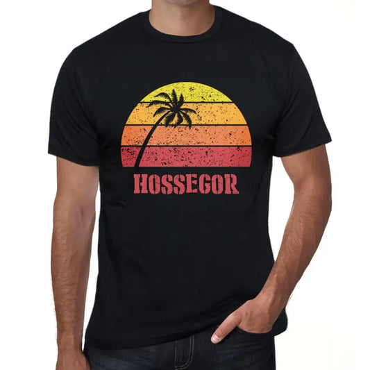 Men's Graphic T-Shirt Palm, Beach, Sunset In Hossegor Eco-Friendly Limited Edition Short Sleeve Tee-Shirt Vintage Birthday Gift Novelty
