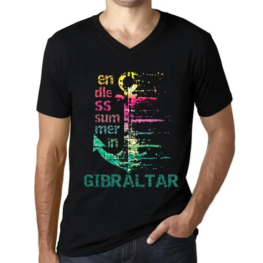 Men's Graphic T-Shirt V Neck Endless Summer In Gibraltar Eco-Friendly Limited Edition Short Sleeve Tee-Shirt Vintage Birthday Gift Novelty