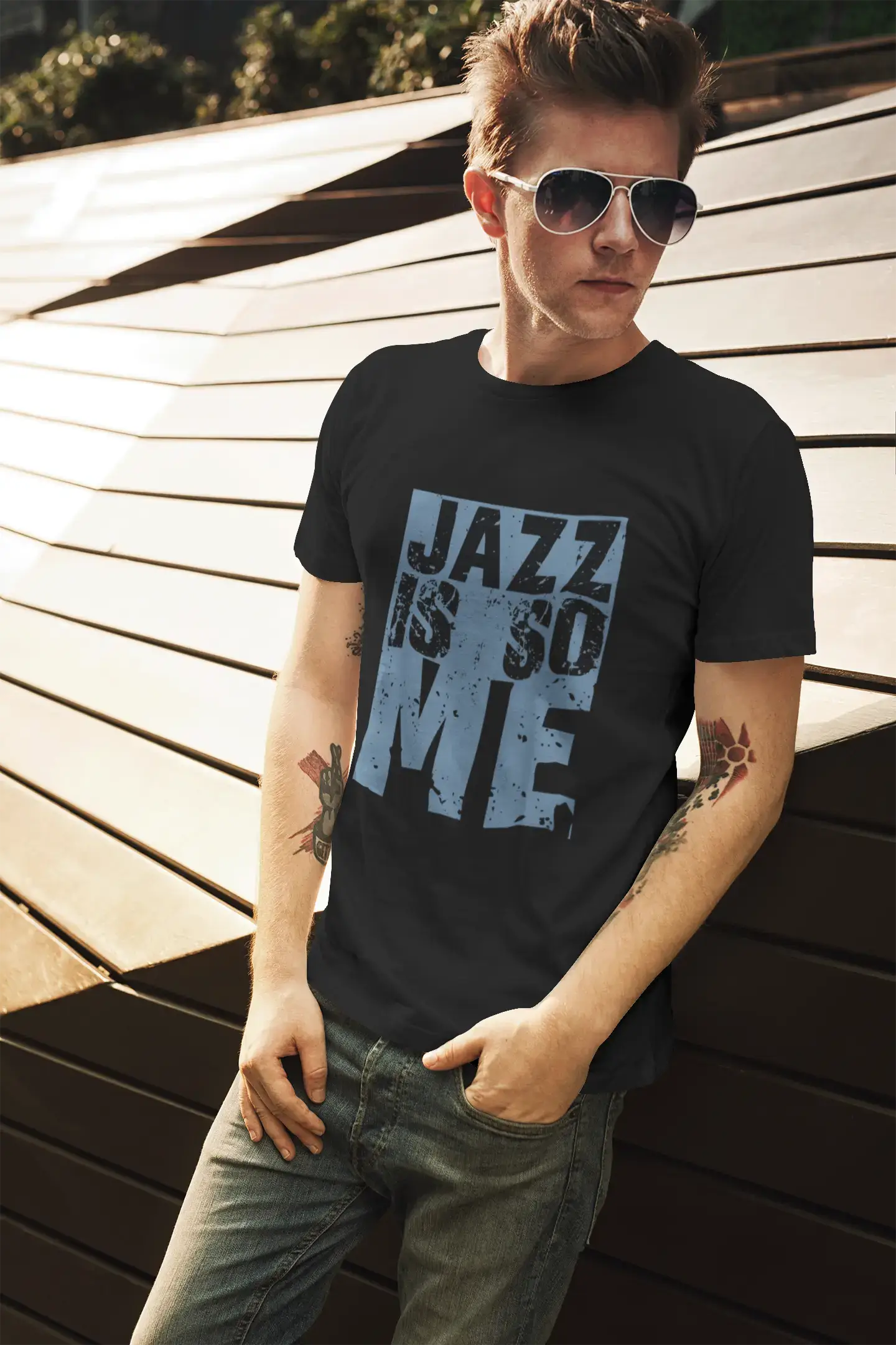 Men's Graphic T-Shirt JAZZ Is So Me Vintage White