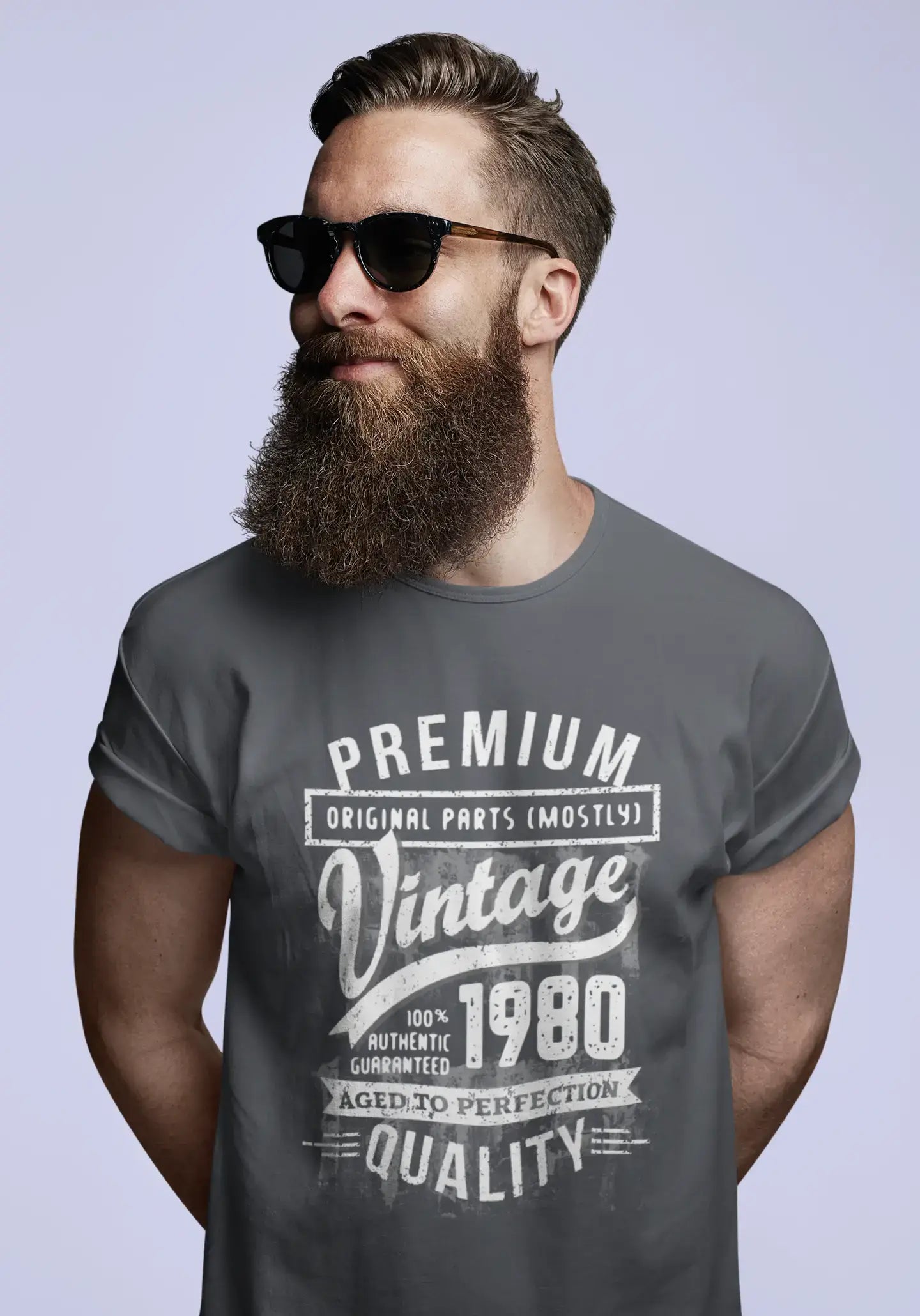 ULTRABASIC - Graphic Men's 1980 Aged to Perfection Birthday Gift T-Shirt