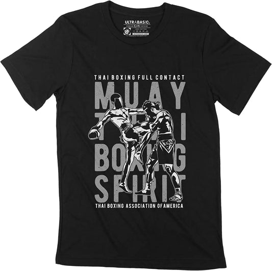 Men's Graphic T-Shirt Muay Thai - Kickboxing - Fighter Eco-Friendly Limited Edition Short Sleeve Tee-Shirt Vintage Birthday Gift Novelty