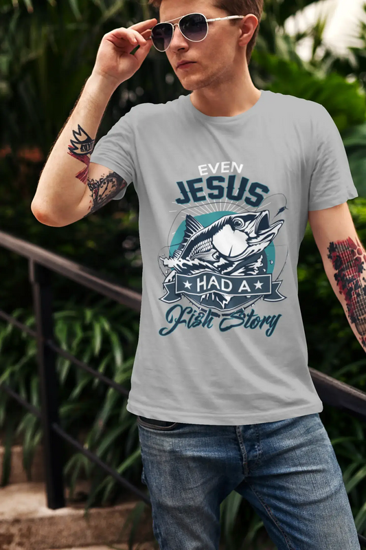 ULTRABASIC Men's T-Shirt Even Jesus Had a Fish Story - Funny Fisherman Tee Shirt