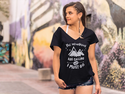 ULTRABASIC Women's T-Shirt The Mountains are Calling and I Must Go - Camping Tee Shirt Tops