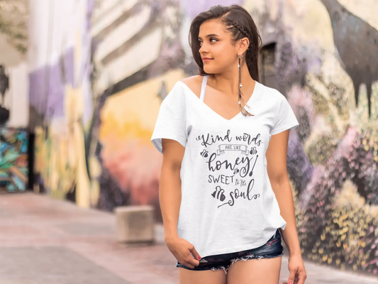 ULTRABASIC Women's T-Shirt Kind Words are Like Honey - Short Sleeve Tee Shirt Tops