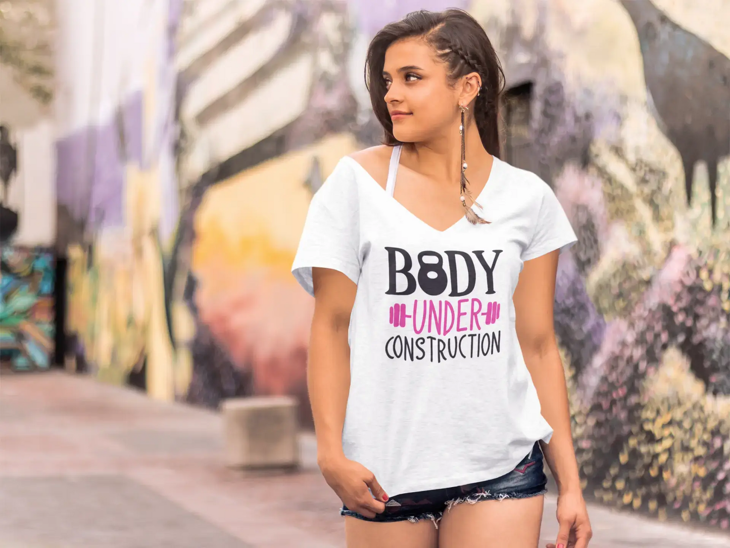 ULTRABASIC Women's Novelty T-Shirt Body Under Contruction - Funny Quote