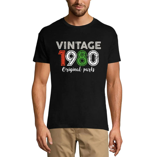 Men's Graphic T-Shirt Original Parts 1980 44th Birthday Anniversary 44 Year Old Gift 1980 Vintage Eco-Friendly Short Sleeve Novelty Tee