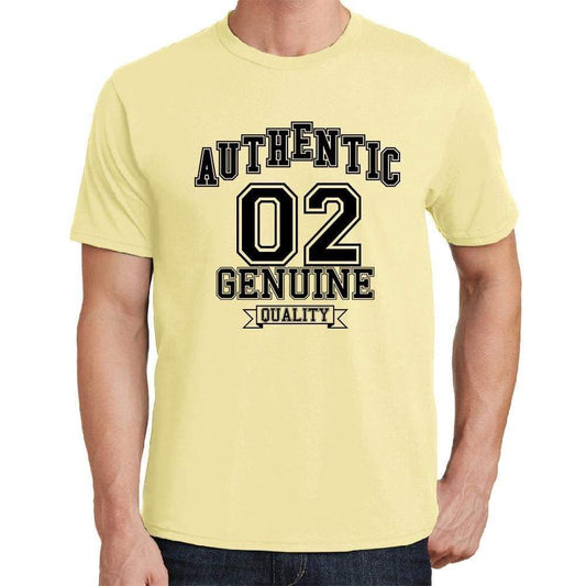 02, Authentic Genuine, Yellow, Men's Short Sleeve Round Neck T-shirt 00119 - ultrabasic-com