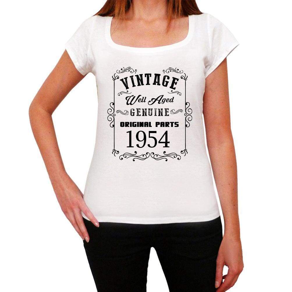 1954, Well Aged, White, Women's Short Sleeve Round Neck T-shirt 00108 ultrabasic-com.myshopify.com